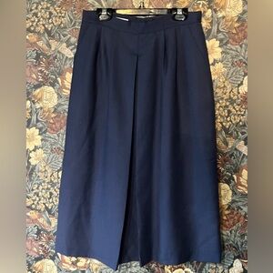 Vintage 70s Wool Navy Blue Women's Skirt S